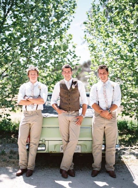 Rustic wedding: groomsmen attire jeans or suit? 2