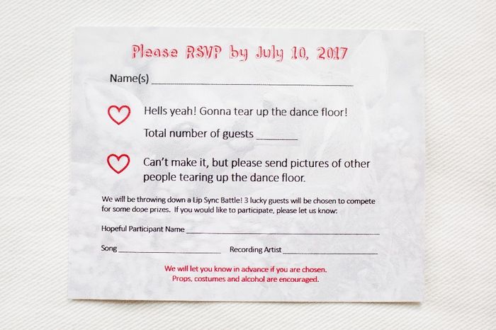RSVP card