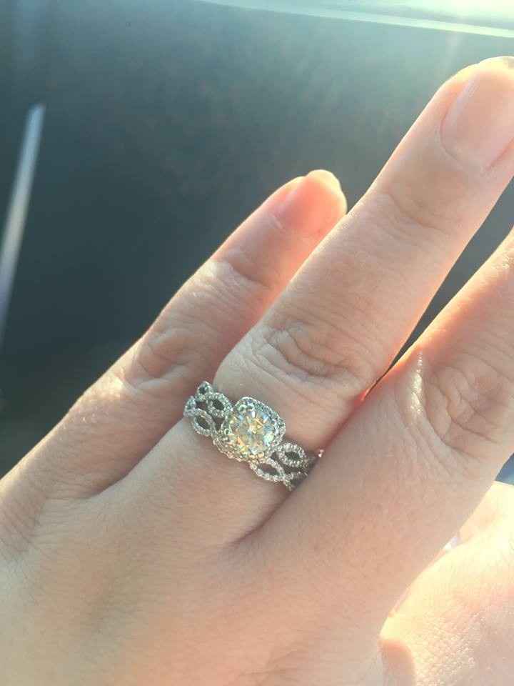 TwoBirch engagement ring and wedding band