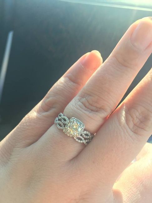 TwoBirch engagement ring and wedding band