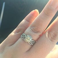 TwoBirch engagement ring and wedding band