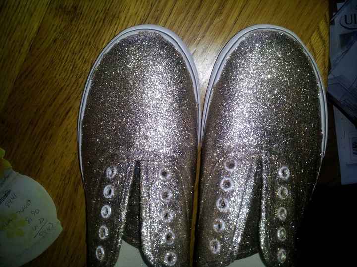 I showed my MOH my wedding shoes & she freaked out because they were purple......what color are you 