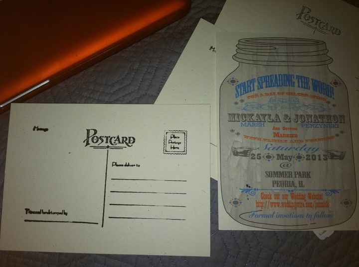 DIY Save the dates and invitations.