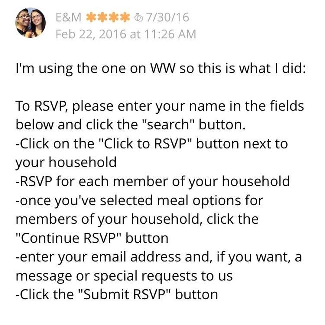 Problems with WeddingWire website and/or online RSVP?