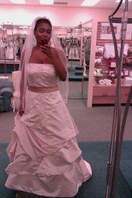 who is wearing a bridal dress orther than White and Ivory
