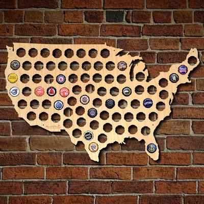 Bottle Cap State Map Guest Book