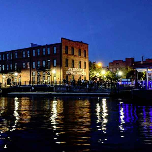 The outside view from the water. We're getting married on a deck on the end of the building!