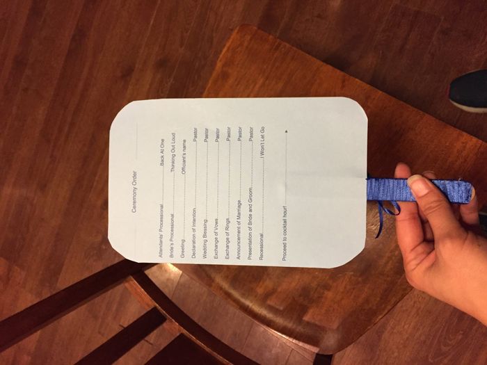 DIY Wedding Program Fans