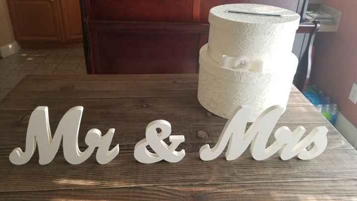 Finished Card Box and Mr & Mrs Sign - 2