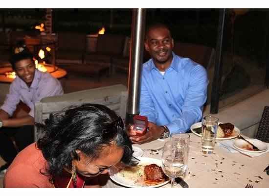 Pictures of him "popping the question"