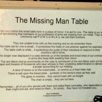 Missing Man/ Fallen Soldier table