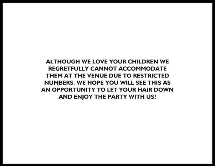 Kids allowed or no kids?