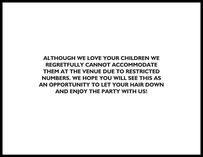 Kids allowed or no kids?