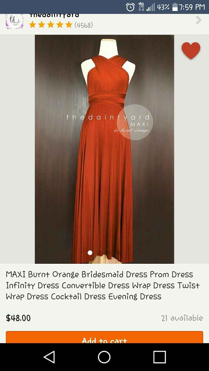 Bridesmaid dress on Etsy.