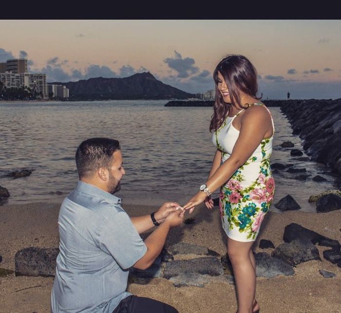 Post a photo of your fiance proposing!