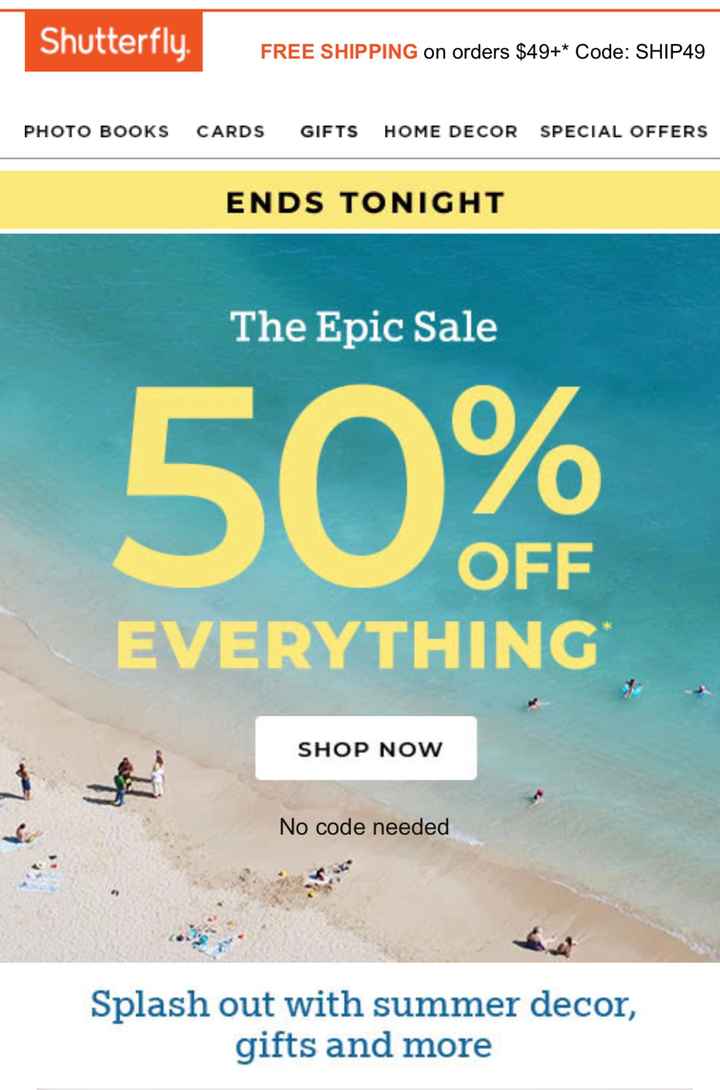 Shutterfly 50% off - 1