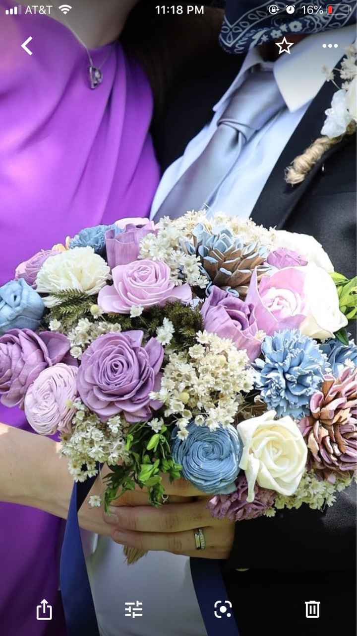 Finding blue/green flowers for bridesmaids - 1