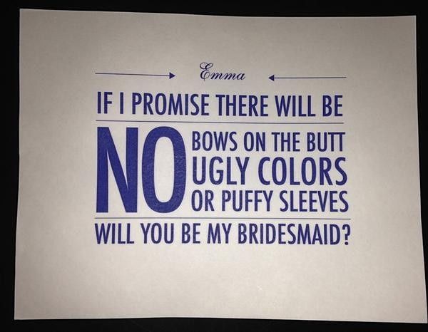 How did you ask your girls to be your bridesmaids?