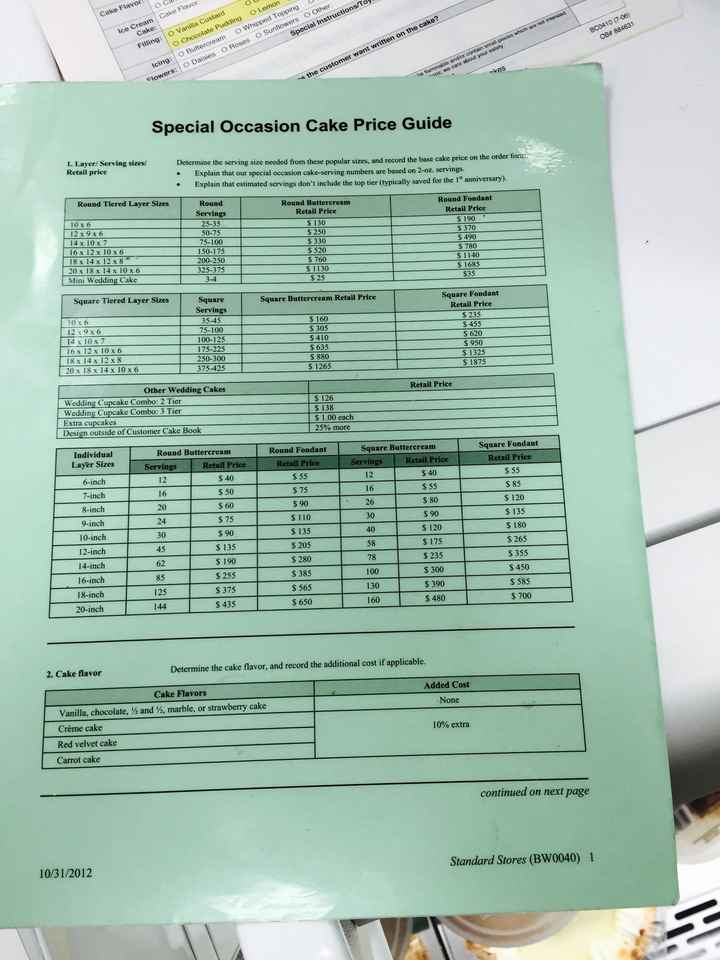Here's the price list for Publix