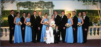 wedding colors with browns, blues, and greens
