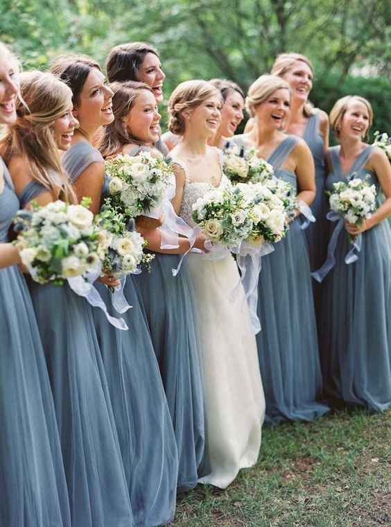 dusty blue bridesmaids dresses