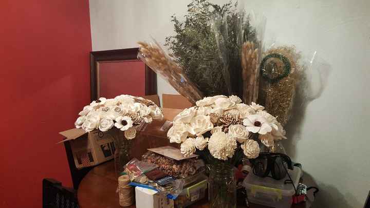 Sola flower bouquet - diy greenery Question - 1