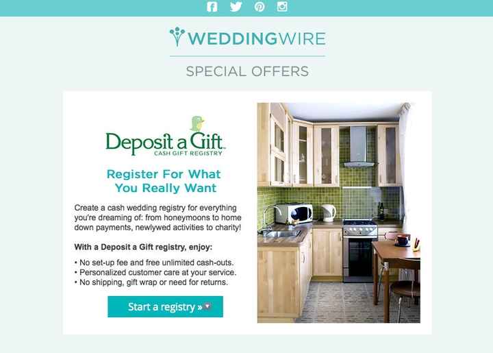 Cash registries and wedding wire
