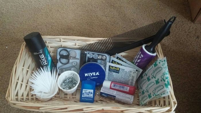 Baskets for guests in bathrooms