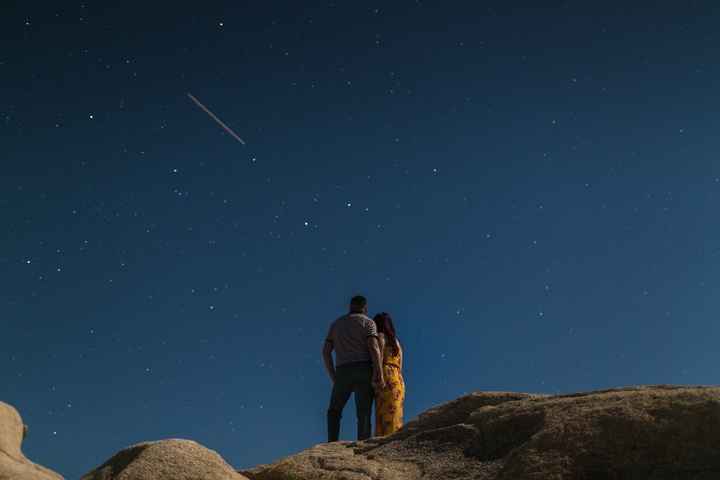 Long exposure night time shot. Its a plane, but we pretend its a shooting star lol. 