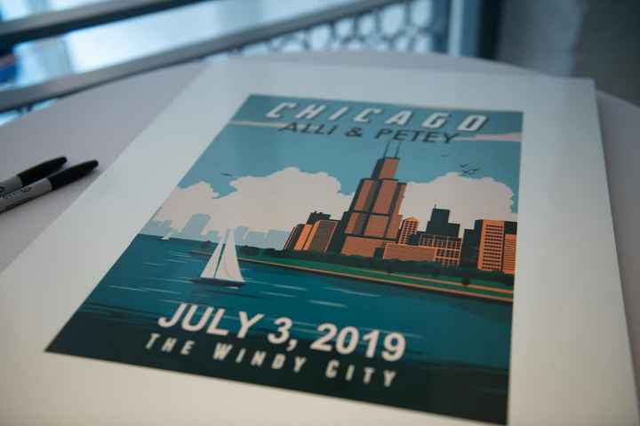 Had our STD printed on a piece of mounted aluminum for our guest book sign