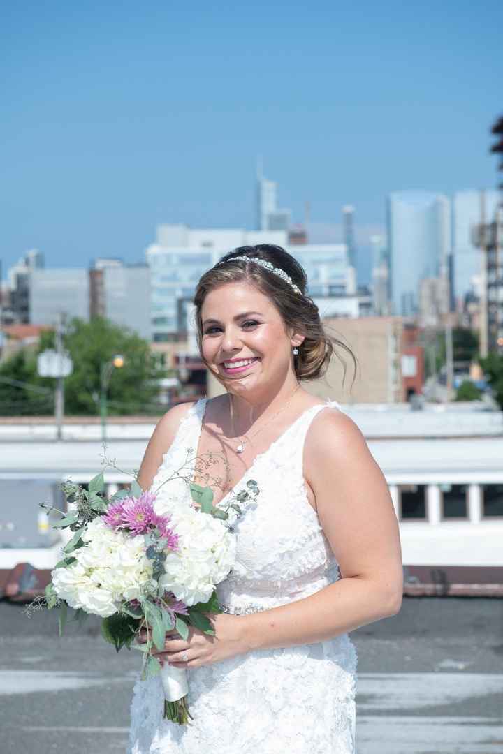 Flowers from Jewel that we picked up that morning. Eucalyptus ordered from Etsy.