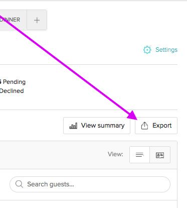The option to export is on the top right of your page