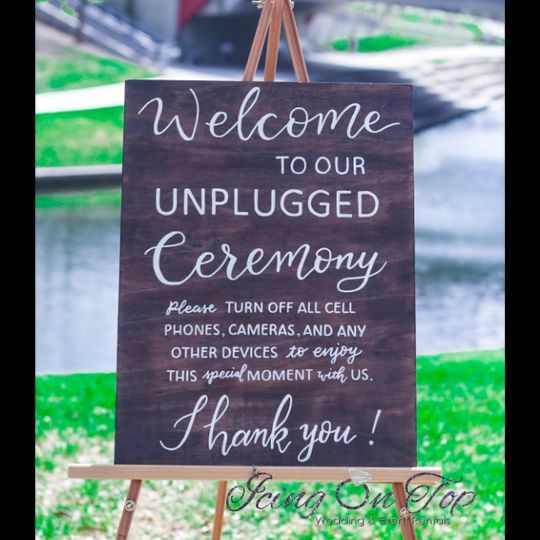 Most likely to completely ignore the unplugged ceremony sign? 1