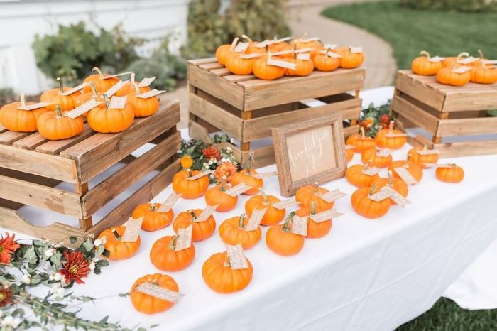 Falling for Fall: Apple or Pumpkin Escort Cards? 2