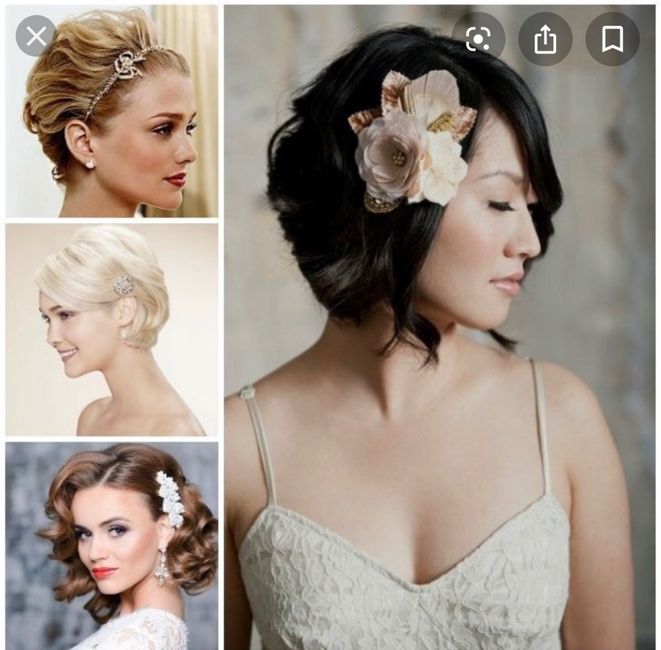 i have very short hair and need ideas for the wedding. 6