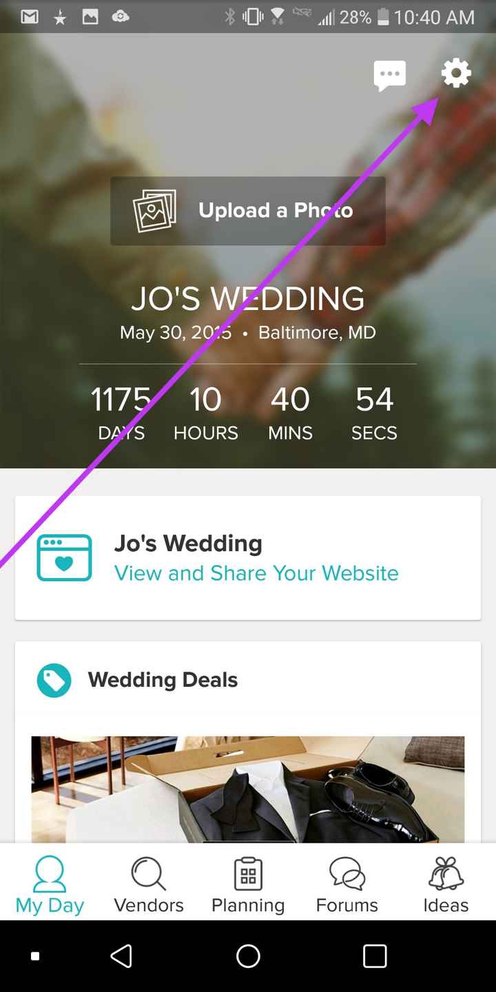 Go into your App's Settings through the gear icon on the home screen
