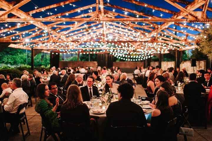 reception under fairy lights