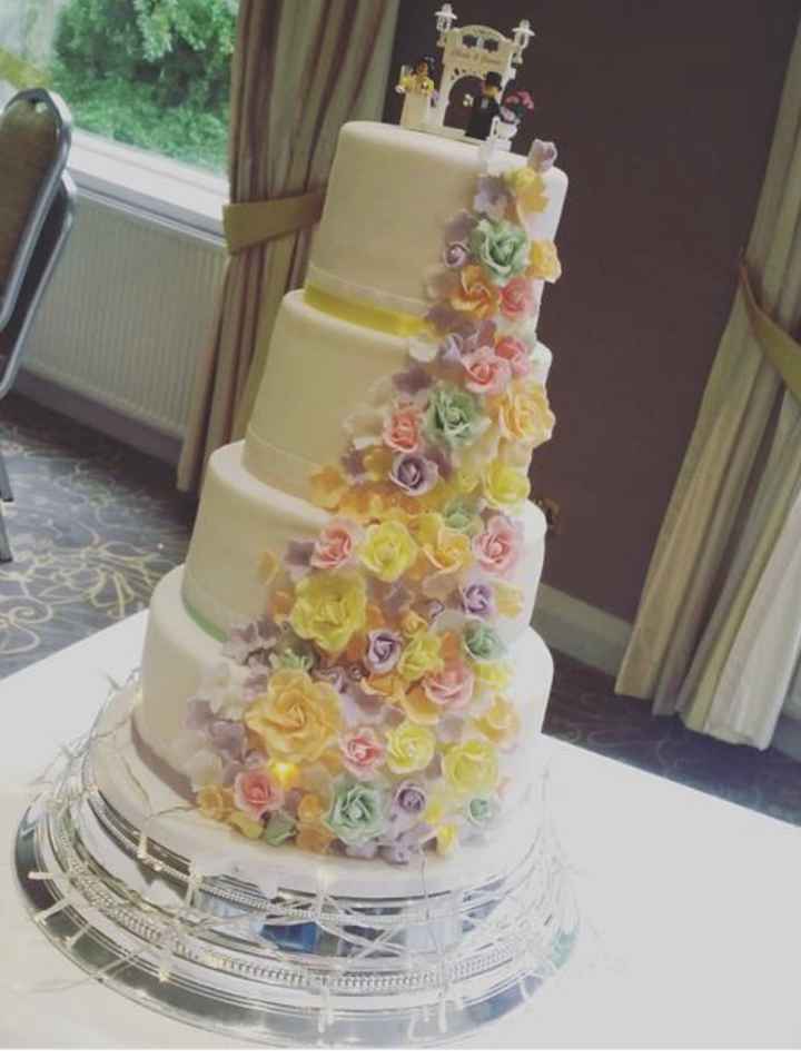 50 Beautiful Wedding Cakes in 2022 : Textured Cake with Pastel Ruffles