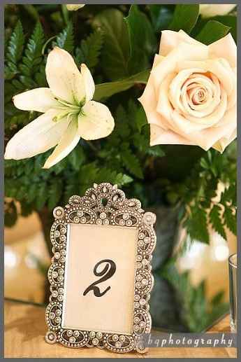 Framed next to the centerpiece