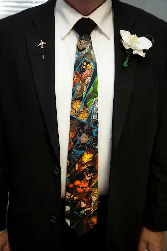 Tie so flashy you almost miss the stick pin!