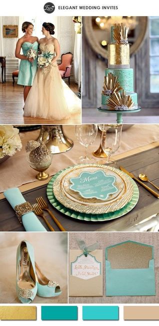 Aqua and gold?