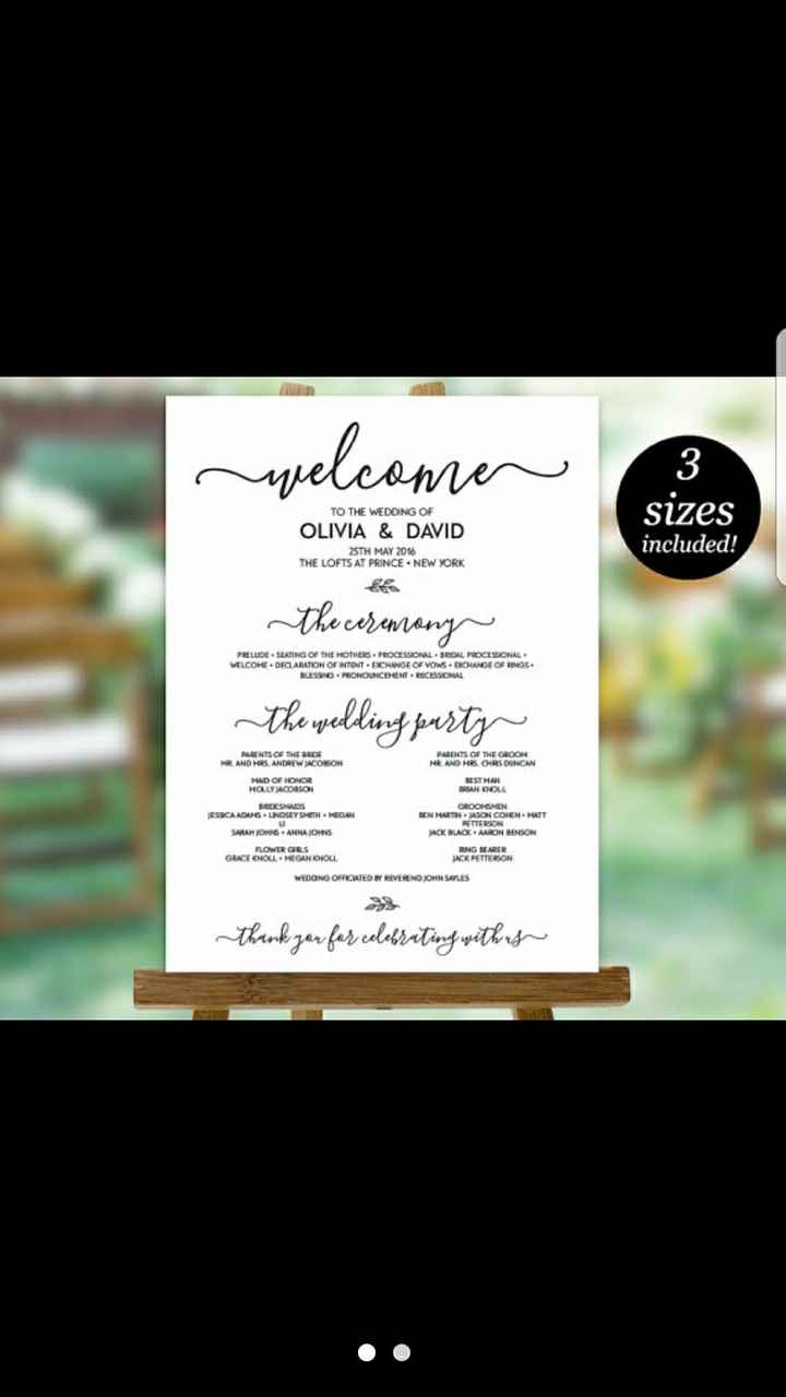 Bridal Party/Ceremony Sign