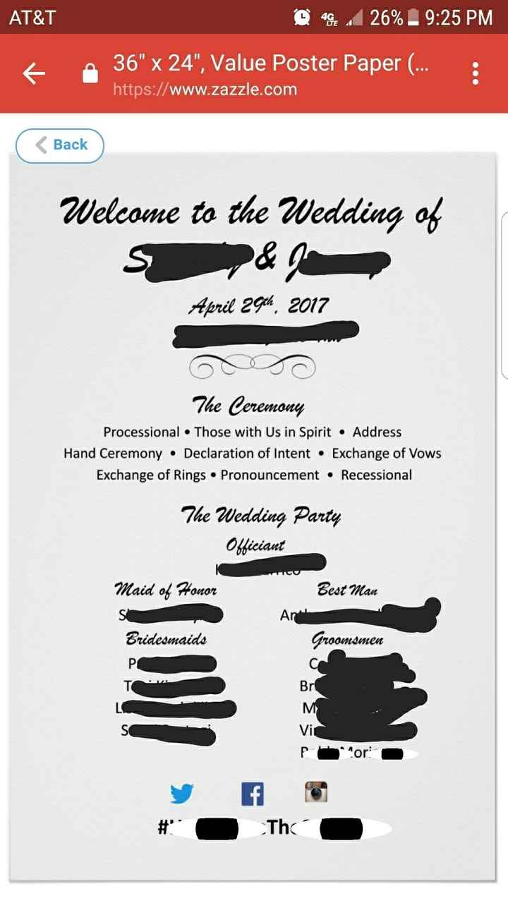 Bridal Party/Ceremony Sign