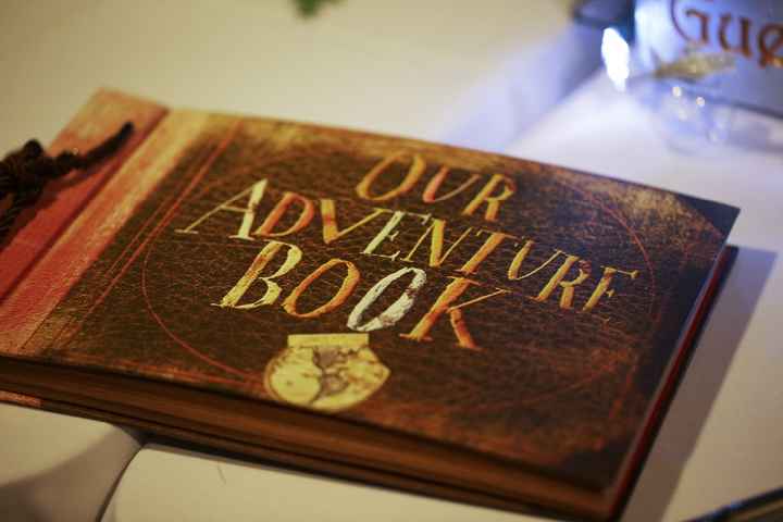 Our guest book. Our card box was also Up! inspired, but, alas!, DH forgot it at home.