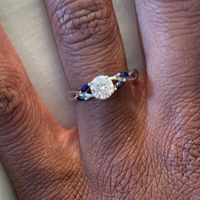 Q's moissanite engagement ring