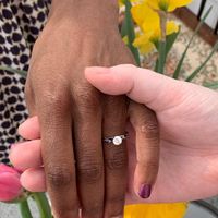 Q's moissanite engagement ring