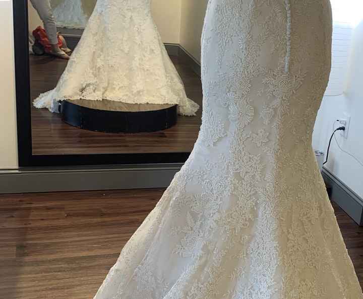 wedding dress too long in front