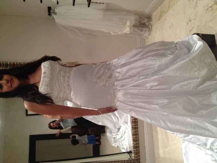 So today I got to try on my dress.... and...