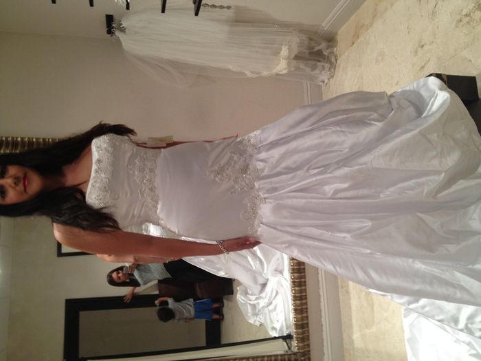 So today I got to try on my dress.... and...