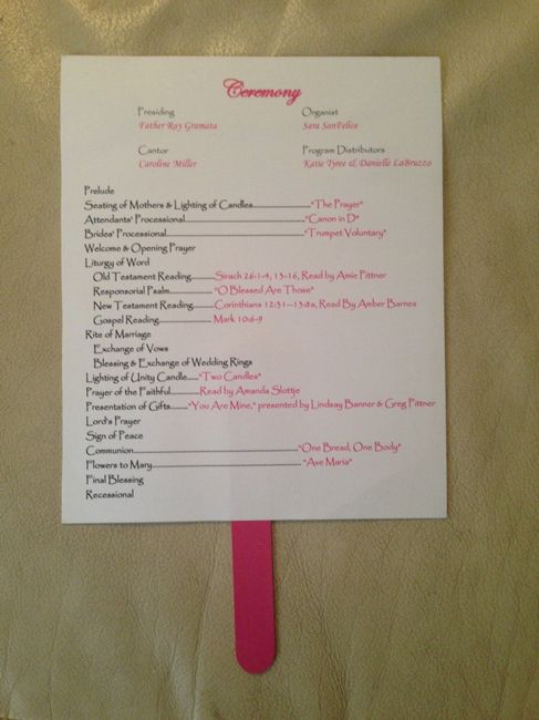 Wedding Program as Fans?